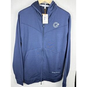 PETER MILLAR Crown Sport Beaumont Performance Full-Zip Hoodie NAV Navy Blue Med.